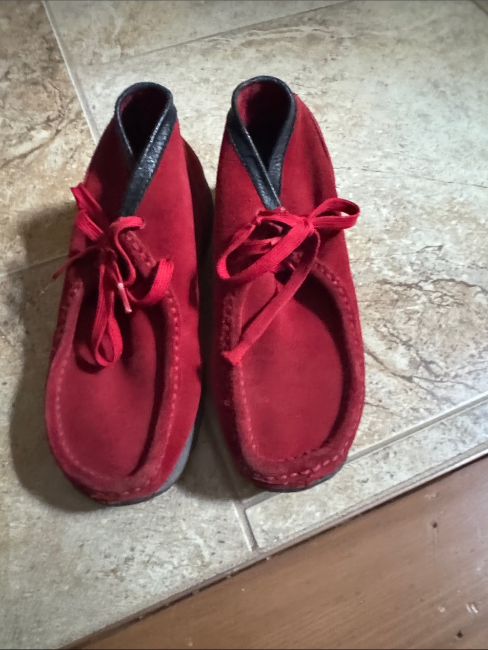 Red Suede Casual Lace-Up Shoes or  fall boots